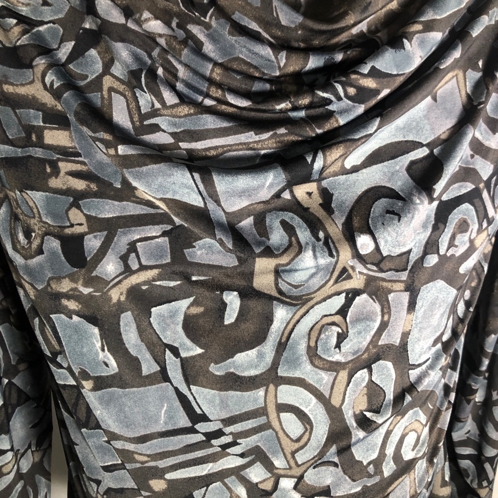 Womens Grey Black Stretchy Blouse. Size Medium. - Picture 2 of 5